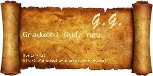 Gradwohl Gyöngy névjegykártya